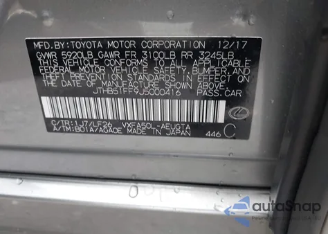 2018 Lexus Ls 500 F Sport z USA, uszkodzony, nr VIN JTHB51FF9J5000416